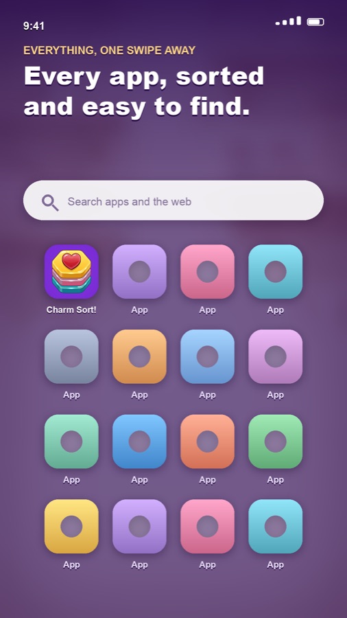 Charm Sort! Launcher app drawer
